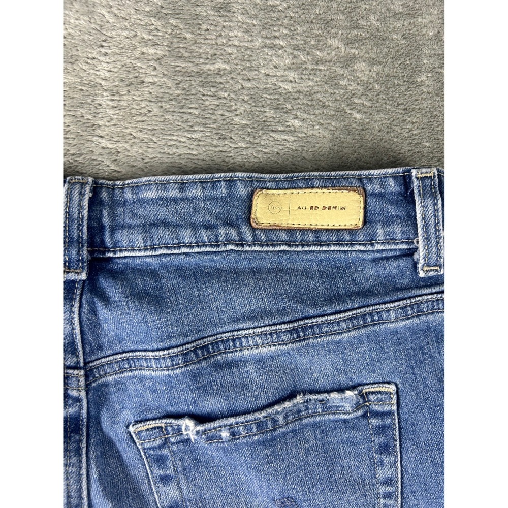 AG Adriano Goldschmied Saige Wide Leg Crop Jean 27 Mid Rise Raw Hem Medium Wash - Picture 11 of 11
